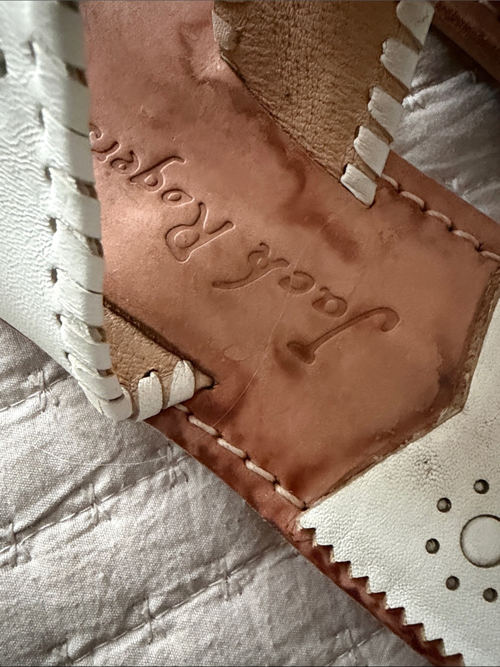 Jack Rogers Iconic White Leather Toe-Post Sandals 9 ❤️ - Picture 3 of 7